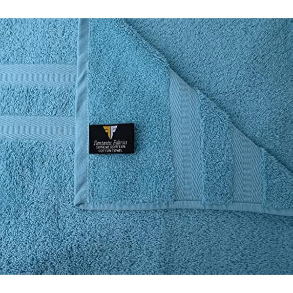 FB 2x Extra Large Super Jumbo Bath Sheets (100 x 200 cm-600 GSM) Luxury 100% Egyptian Combed Cotton Towel Super Soft Premium Hotel Quality Quick Dry Bathroom Towels Set (Aqua)