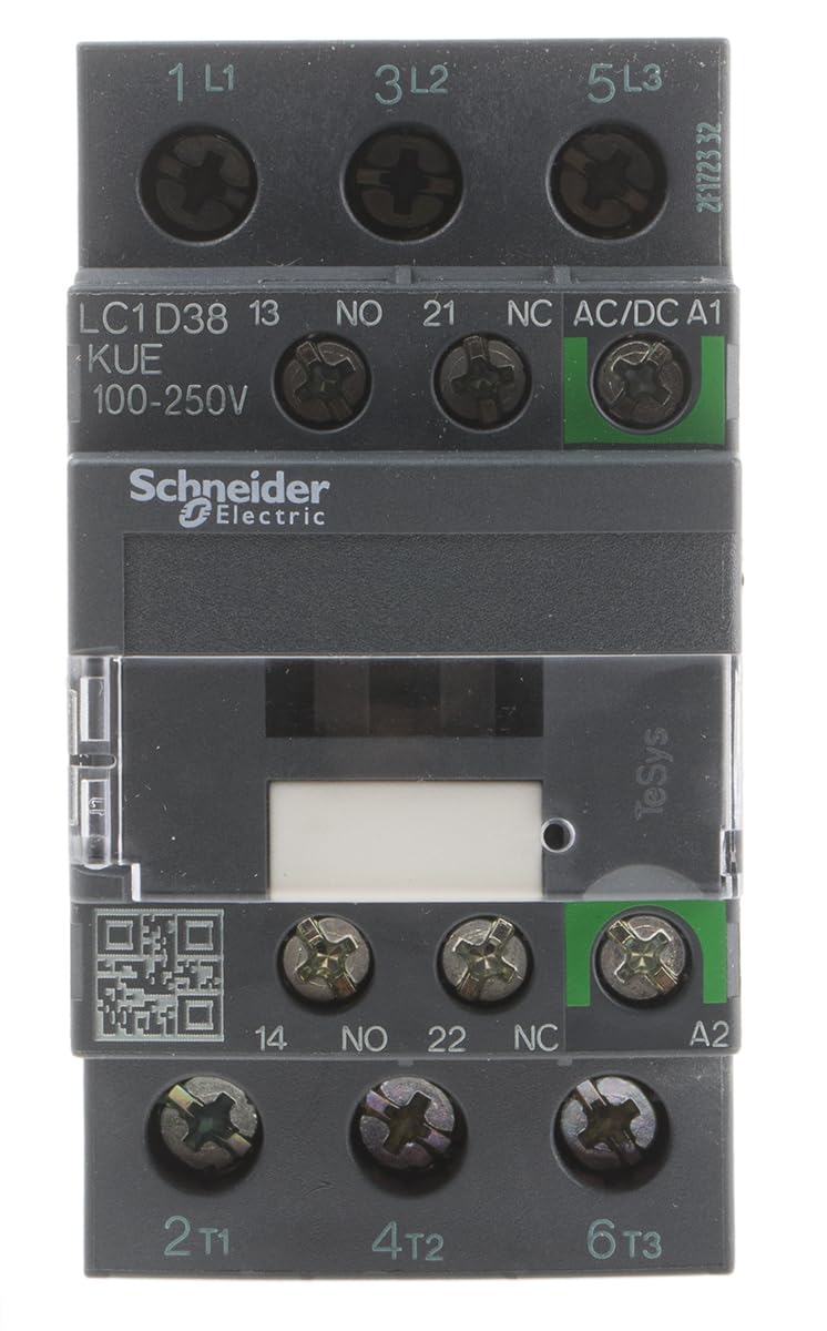 Schneider Electric, TeSys D contactor - 3P(3 NO) - AC-3 - <= 440 V 38 A - 230 V AC 50/60 Hz coil, LC1D38P7