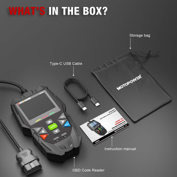 MOTOPOWER MP69041 5 in 1 Car OBD2 Scanner Check Engine Fault Code Reader Diagnostic Scan Tool, Oil Maintenance Reset, EPB Reset, Battery Test, Performance Test