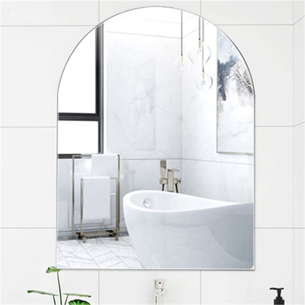 ENKI - Horizon Frameless Arched Polished Edge Glass Wall Mirror (40cm x 60cm) for Bathroom, Bedroom, Living Room & Hallway  Durable, Easy to Install,
