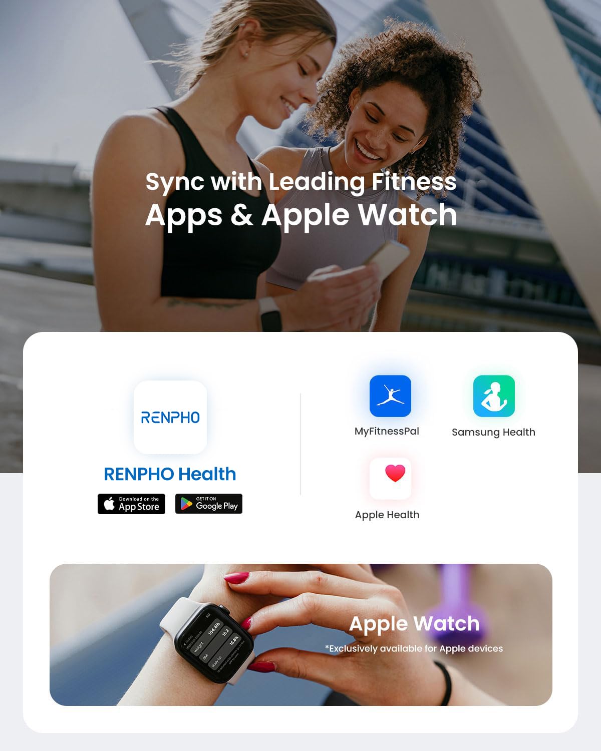 RENPHO Scales for Body Weight, Digital Bathroom Scales with High Precision Sensors, Bluetooth Weighing Scales Body Composition Monitors with App, Elis 1