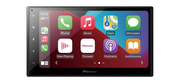 Pioneer SPH-DA160DAB Mechafree 6.8” Capacitive touchscreen multimedia player with Apple CarPlay, Android Auto and USB Mirroring for Android. Bluetooth, DAB/DAB+ Digital Radio, 13-band GEQ.