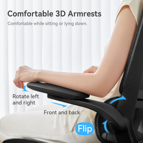 SIHOO M59AS Ergonomic Office Chair, Desk Chair with 3D Coordinated Flip-up Armrests, Computer Chair with Dual Back Design and Adaptive Dynamic Lumbar