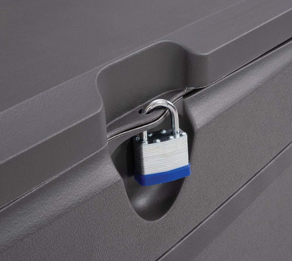 LIFETIME Plastic Wood Grain Textured Storage Box Desert Sand/Grey, 151x72x69 cm