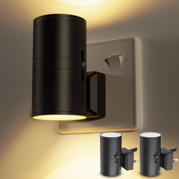 LOHAS-LED Night Light Plug In Wall,1 Pack, Modern Night Light with Dusk to Dawn Sensor, Adjustable Brightness 0-100LM, 3000K Warm White, Dimmable Night Light for Hallway Bathroom Bedroom Stair Toddler