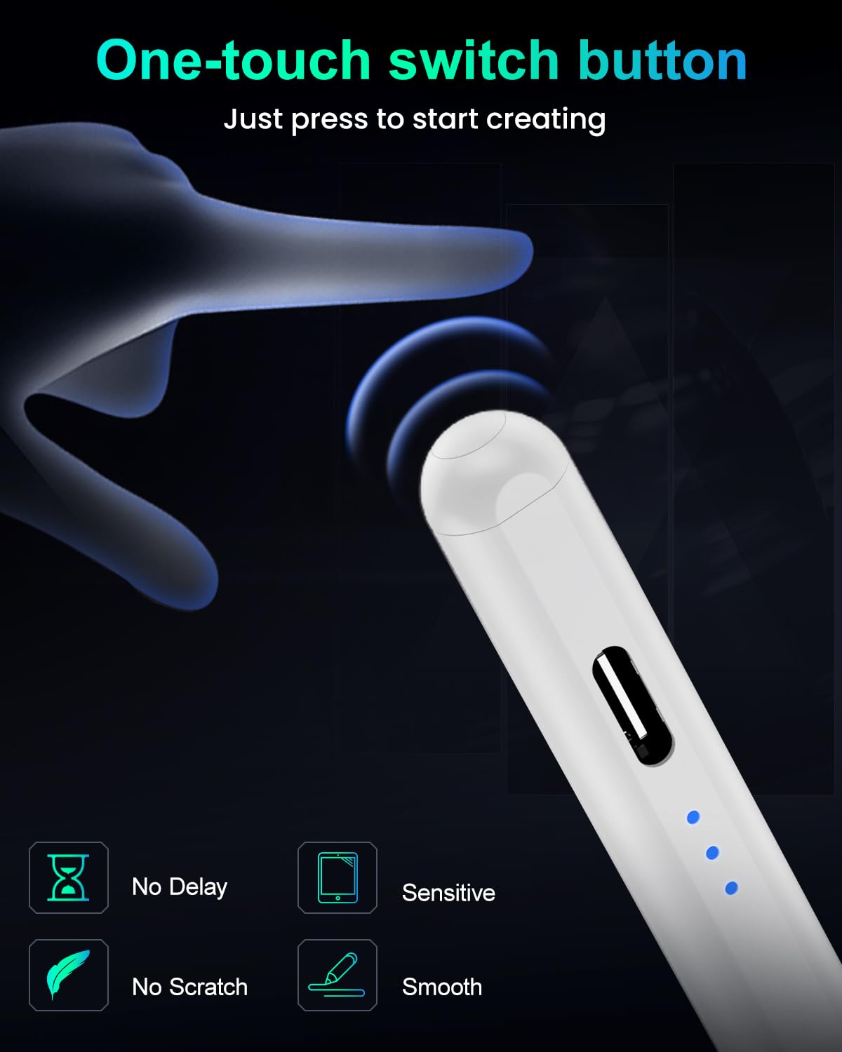 Variglas Pencil for iPad - 2018-2025 15 Minutes Fast Charging, Palm Rejection,Tilt Sensitivity, Stylus Pen Compatible with iPad Pro 11"/12.9"/13", 11/10/9/8/7/6th Gen, Air 3-6, Mini 5/6