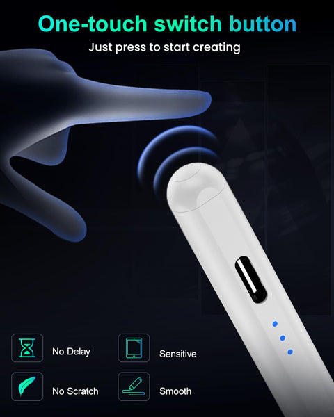Variglas Pencil for iPad - 2018-2025 15 Minutes Fast Charging, Palm Rejection,Tilt Sensitivity, Stylus Pen Compatible with iPad Pro 11"/12.9"/13", 11/10/9/8/7/6th Gen, Air 3-6, Mini 5/6