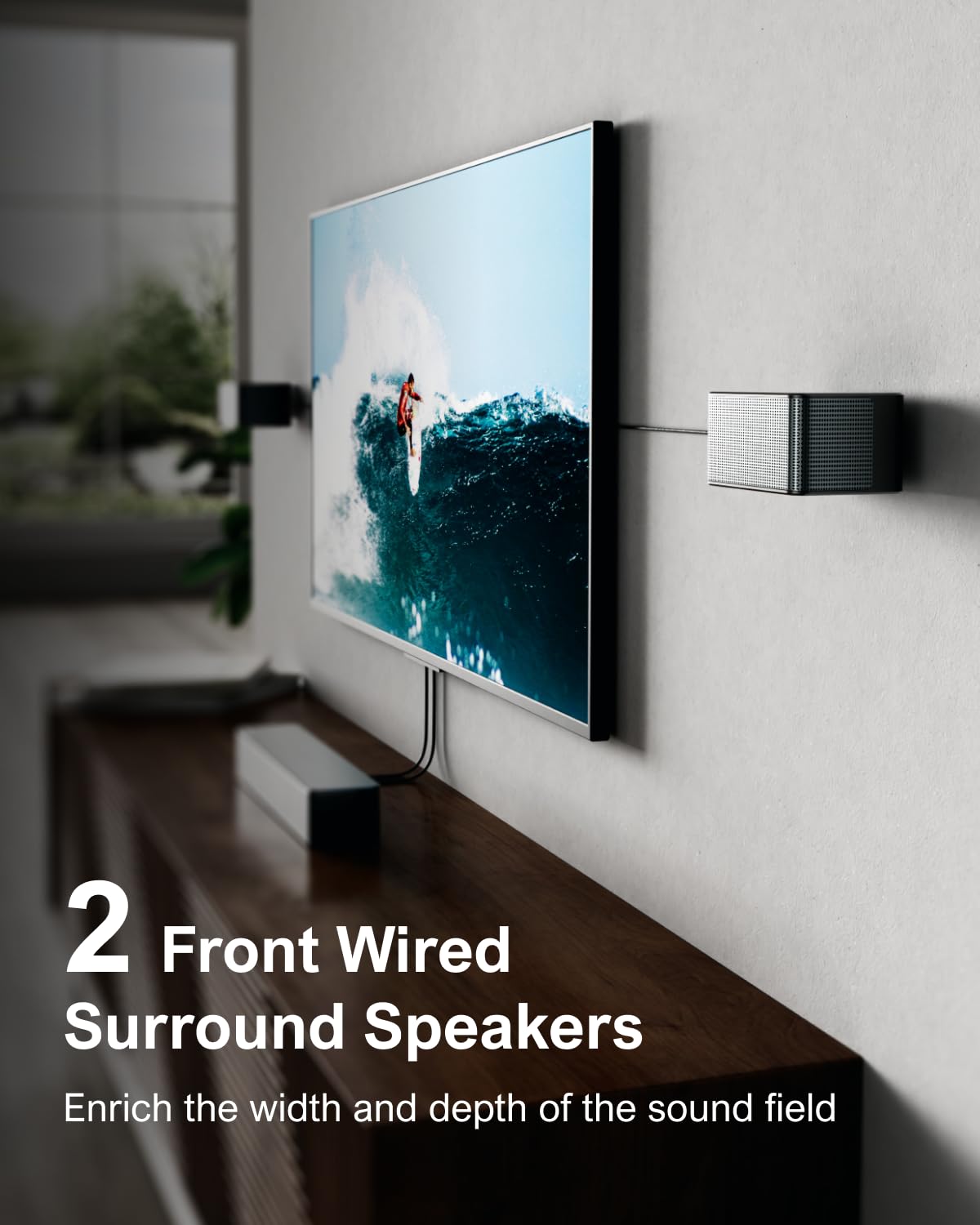 ULTIMEA 7.1Ch Soundbar with Dolby Atmos, APP Control, Surround Sound System for TV, 4 Wired Surround Speakers, Sound Bar with 6.5" Wireless Subwoofer, Soundbar for TV, Poseidon D80