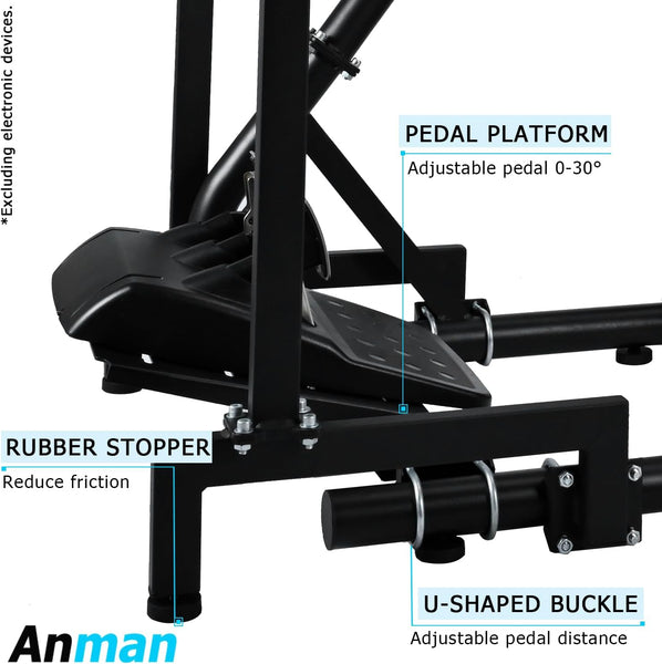 Anman Adjustable Racing Simulator Cockpit(50MM Round Tube) with Monitor Stand Fit for Logitech G25 G27 G29 G920 G923 Thrustmaster T300 Fanatec Gaming Mount Without Wheel Handbrake Pedals and Seat