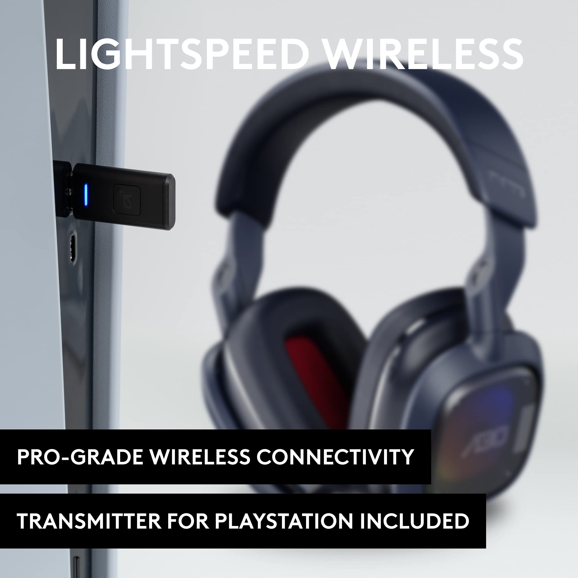 Logitech G Astro A30 LIGHTSPEED Wireless Gaming Headset, Bluetooth enabled, Dolby Atmos, Detachable Boom, 27h battery, USBC charging, for PS5, PS4, Xbox, Nintendo Switch, PC, Android - White