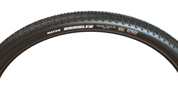 Maxxis Rambler 700x40c 120 TPI Carbon Fibre Dual Compound EXO/TR tyre, Black