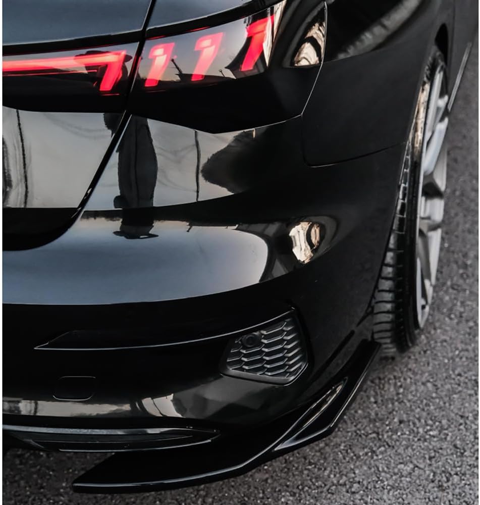 Oneway Rear Side Diffusors compatible with Audi A3 (8Y) Sedan 2020-2024 excl. S-Line/S3/RS3 - Gloss black