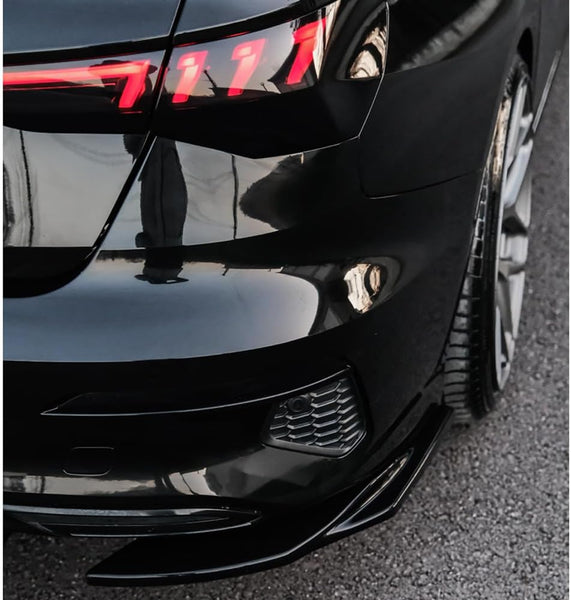 Oneway Rear Side Diffusors compatible with Audi A3 (8Y) Sedan 2020-2024 excl. S-Line/S3/RS3 - Gloss black