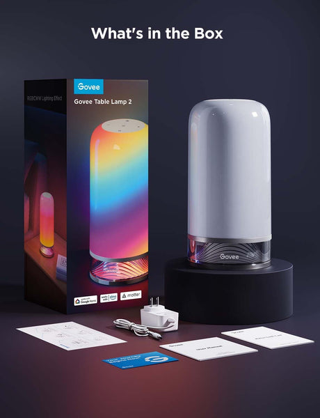 Govee Bedside Touch Table Lamp, Night Light Kids LED RGBICWW Works with Matter and Alexa, Music Sync, 64 Scene Modes, Timer, 2700-6500K Night Lamp for Bedroom, Kids, Living Room Decor(Corded Electric)