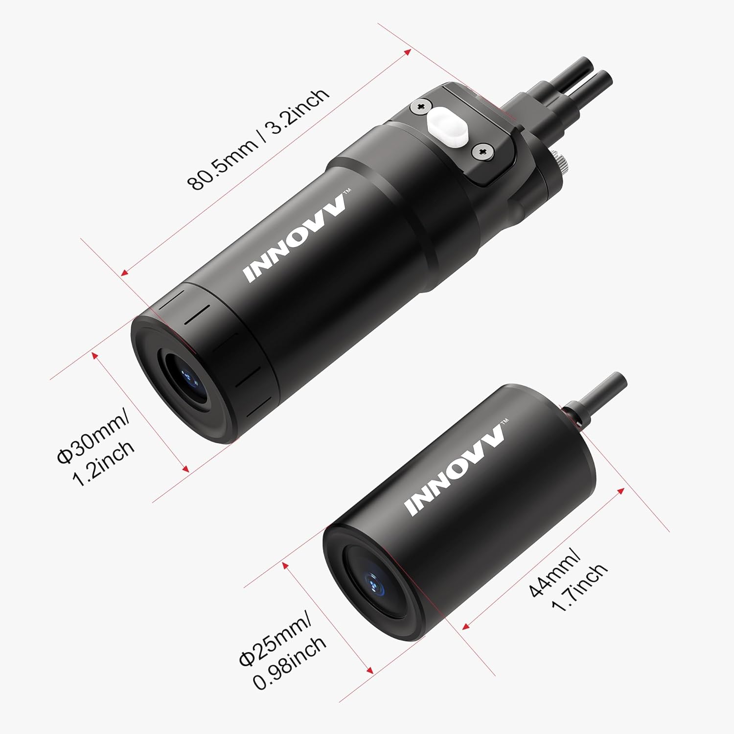 INNOVV K6 Motorcycle Dash Cam Dual Channel QHD 2K+1080P, IP67 Waterproof Mini Motocam with Wi-Fi, 120°Golden Angel, G-Sensor Detection, Support 256GB(SD Card not Included)