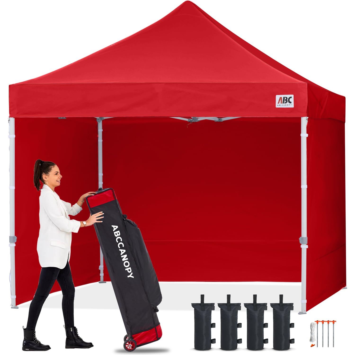 ABCCANOPY 3x6M Pop Up Gazebo Canopy Commercial Tents Market stall with 4 Removable Sidewalls and Roller Bag Bonus 4 Weight Bags (Grey)