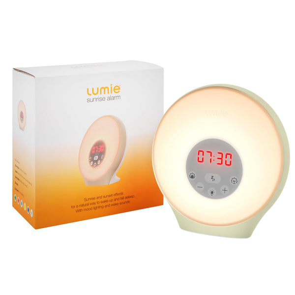 Lumie Sunrise Alarm - Sunrise Wake-up Alarm, Sunset Sleep Feature, Sounds and Mood Lighting, White
