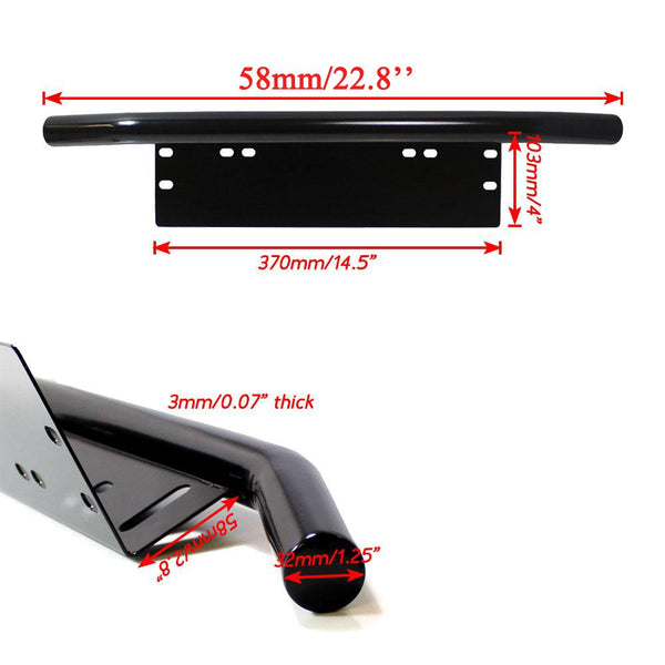 Rigidon Universal License Number Plate Mounting Bracket Holder Front Bull Bar Bumper for LED Driving Light Bar Work Lamp 4X4 Off Road Truck Car Frame Mounting Bracket Black
