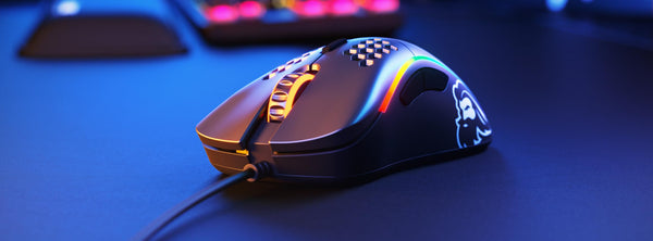 Glorious Gaming Model D Wired Gaming Mouse - 68g Superlight Honeycomb Design, RGB, Ergonomic, Pixart 3360 Sensor, Omron Switches, PTFE Feet, 6 Buttons - Glossy Black