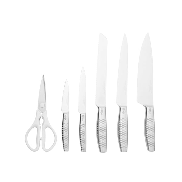 Ninja Foodi StaySharp Knife Block with Integrated Sharpener, 5-Piece Knife Set includes Chef, Bread, Slicing, Utility, Paring Knives, Stainless Steel K32005UK, Black