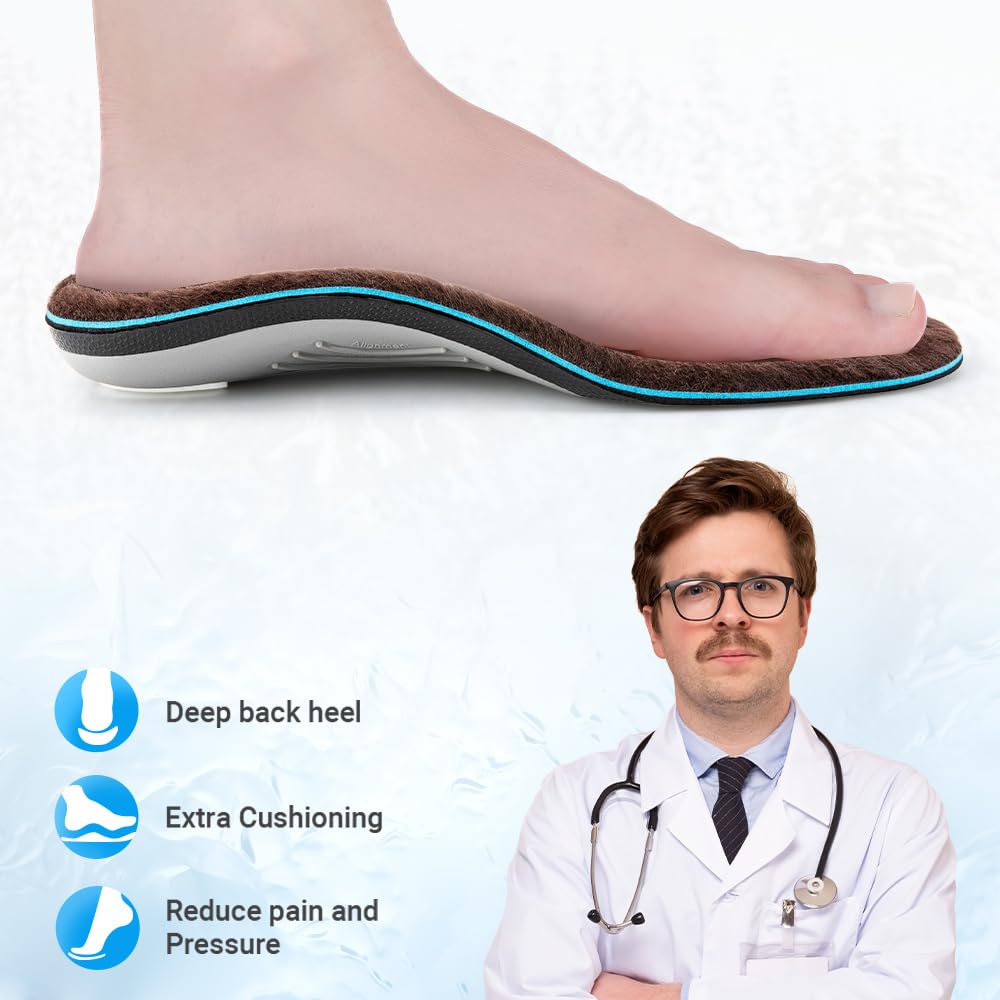 VALsole Orthotic Insole,Arch SupportFor Insole,Plantar FasciitisInsole,for OverPronation,Flat Feet,Metatarsalgia,Heel Pain, Insoles for Men and Women,Blue (UK 9-28cm, Blue-V227)