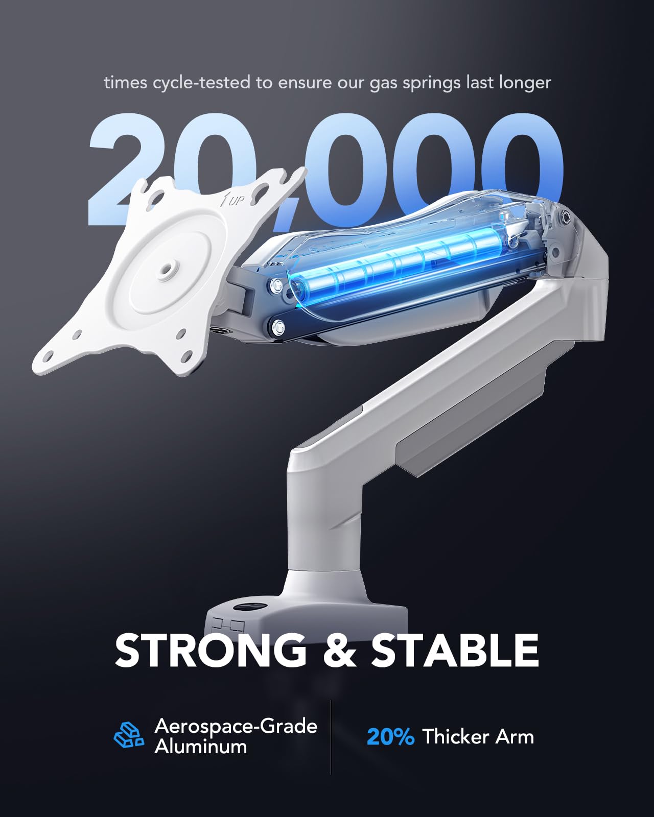 HUANUO Single Monitor Arm Desk Mount for 13 to 32 inch Screens, Tool Free Height Adjustable Monitor Stand with Tilt Swivel Rotate, 75 & 100mm VESA Mount, Load 19.8 lbs, C-clamp & Grommet Options