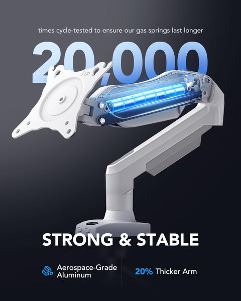 HUANUO Single Monitor Arm Desk Mount for 13 to 32 inch Screens, Tool Free Height Adjustable Monitor Stand with Tilt Swivel Rotate, 75 & 100mm VESA Mount, Load 19.8 lbs, C-clamp & Grommet Options