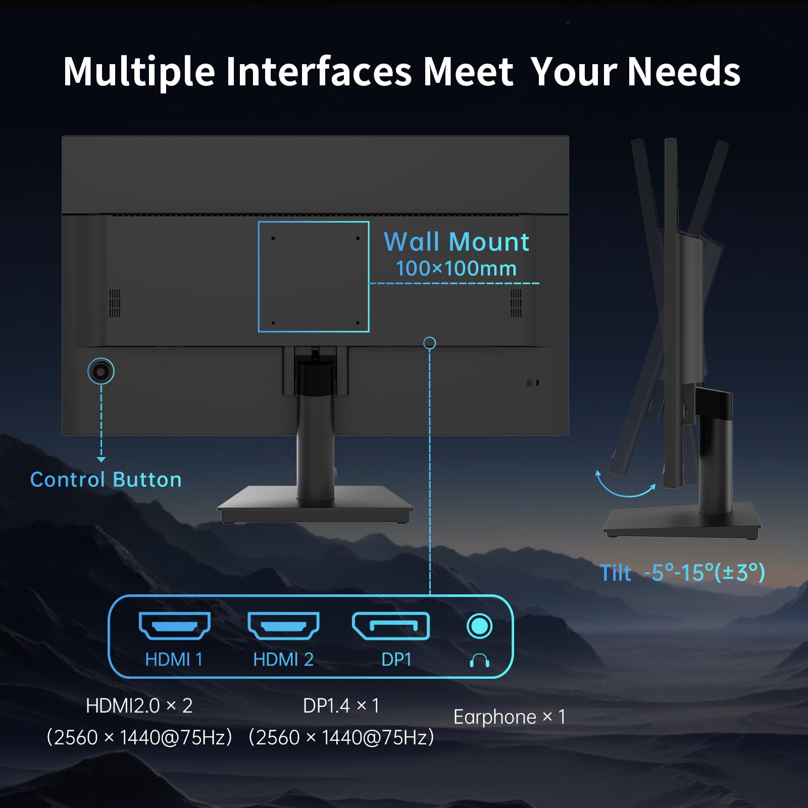 KTC Flat 32 Inch Monitor, QHD 1440P 2K@100Hz IPS Large Computer Monitor, Ultra Thin Bezels, Anti-Blue Light, HDR10, 103% sRGB, 86% DCI-P3, 350 Nits, 3ms MPRT, Adaptive Sync for Working and Gaming