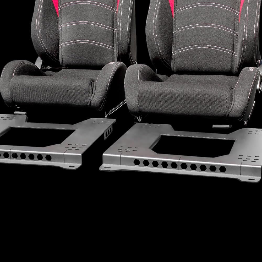 Set of Barbarian Reclining Bucket RIGA Racing Seats for 3-Series E46 (all models) BMW, Black Felt, Track, Race, Drift