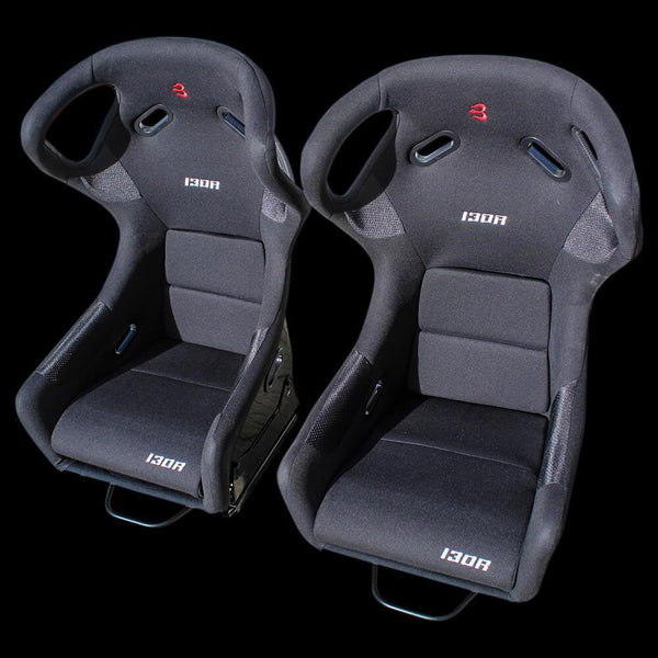 Set of Barbarian Fixed Bucket 130R Racing Seats for Cooper S R53 MINI, Black Felt, Track, Race, Drift