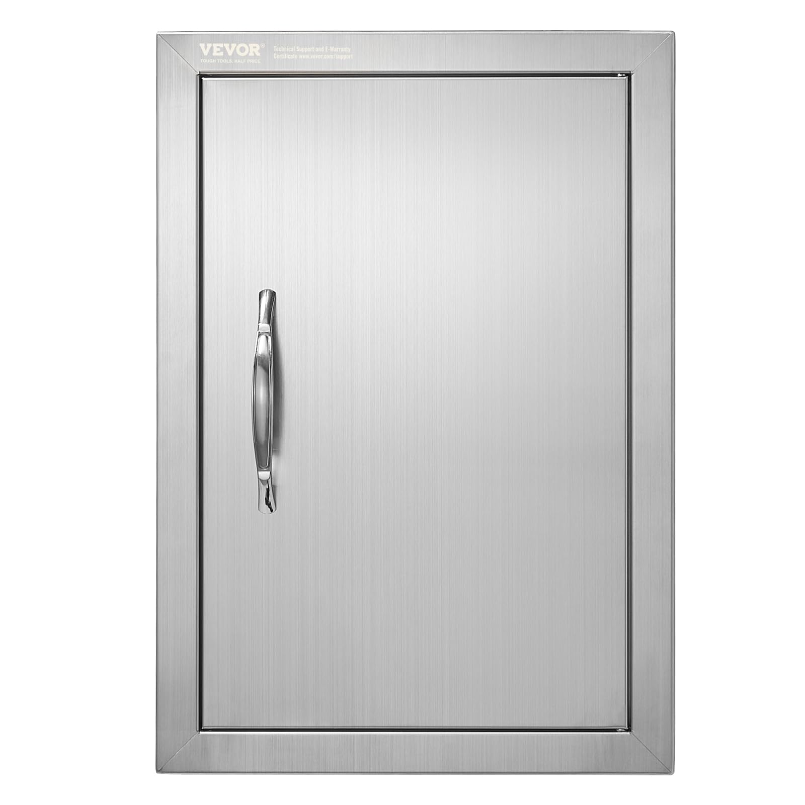 VEVOR BBQ Access Door, 355x508 mm Single Outdoor Kitchen Door, Stainless Steel Flush Mount Door, Wall Vertical Door with Handle, for BBQ Island,