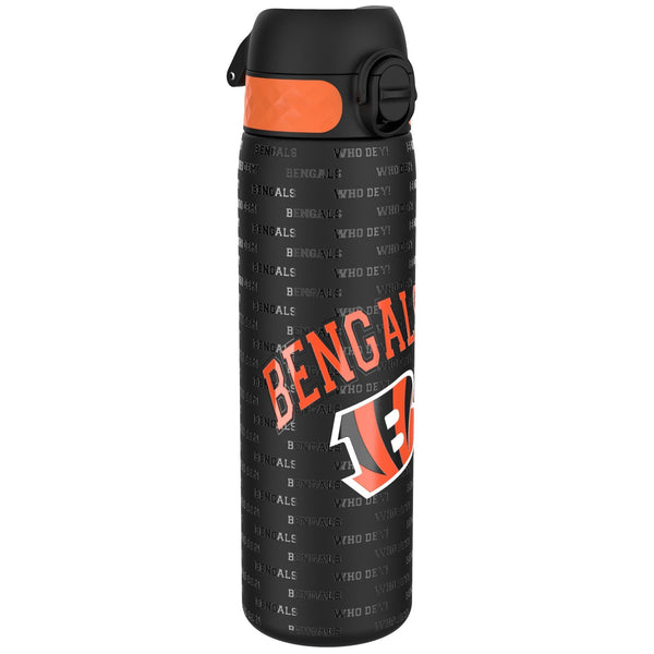 Ion8 NFL Jaguars Lightweight Steel Water Bottle, 600 ml/20 oz, Non-Insulated, Leak Proof, Easy to Open, Secure Lock, Dishwasher Safe, Flip Cover, Fits Cup Holders, Metal Water Bottle