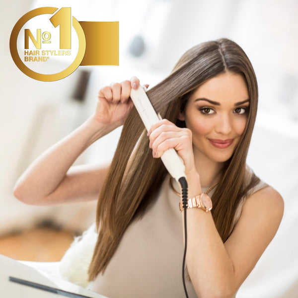 Remington Proluxe Ceramic Hair Straightener with Intelligent OPTIheat technology for heat where it matters - Pro+ setting at 185°C for healthier styling, 9 variable settings 150-230°C, S9100B