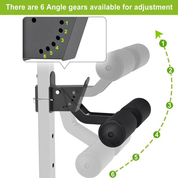 Kipika Leg Extension Attachment for 3" x 3" Power Rack with 5/8" or 1" Hole - Adjustable Leg Hold Down Attachment with Foam Rollers - Ideal for