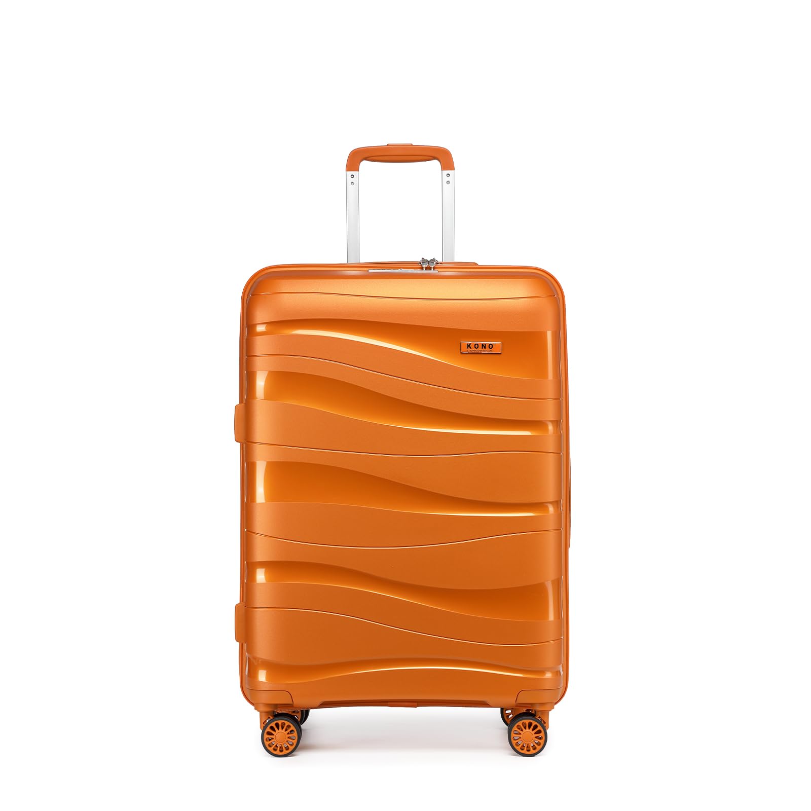 Kono Luggage Sets of 2 Piece Lightweight Polypropylene Hard Shell Suitcase with TSA Lock Spinner Wheels Travel Carry On Hand Cabin Luggage with Beauty Case (Set of 2, Black)