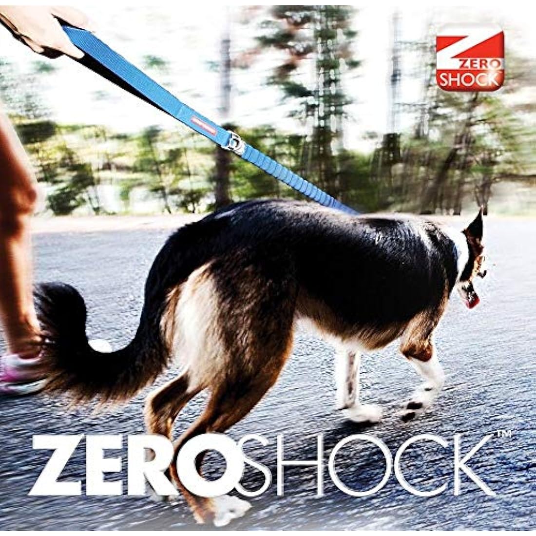 EzyDog Zero Shock Dog Lead - Shock Absorbing - Anti Pull Dog Lead for Medium Dogs, Leads For Large Dogs - Soft Double Handle, Traffic Control, 1.2m - Red