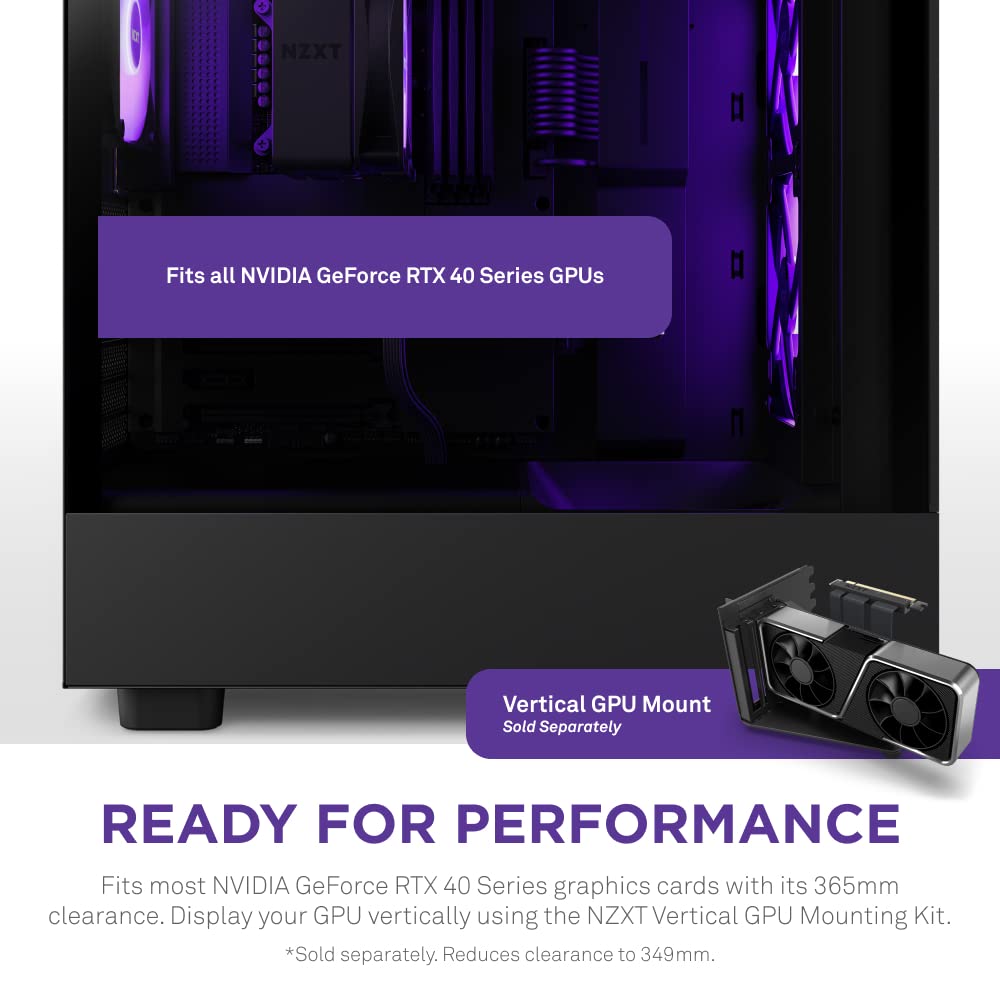 NZXT H5 Flow RGB - Compact ATX Mid-Tower PC Gaming Case - High Airflow - F360 RGB Core (CV) Included - 360mm Front & 240mm Top Radiator Support - Cable Management - Tempered Glass - White