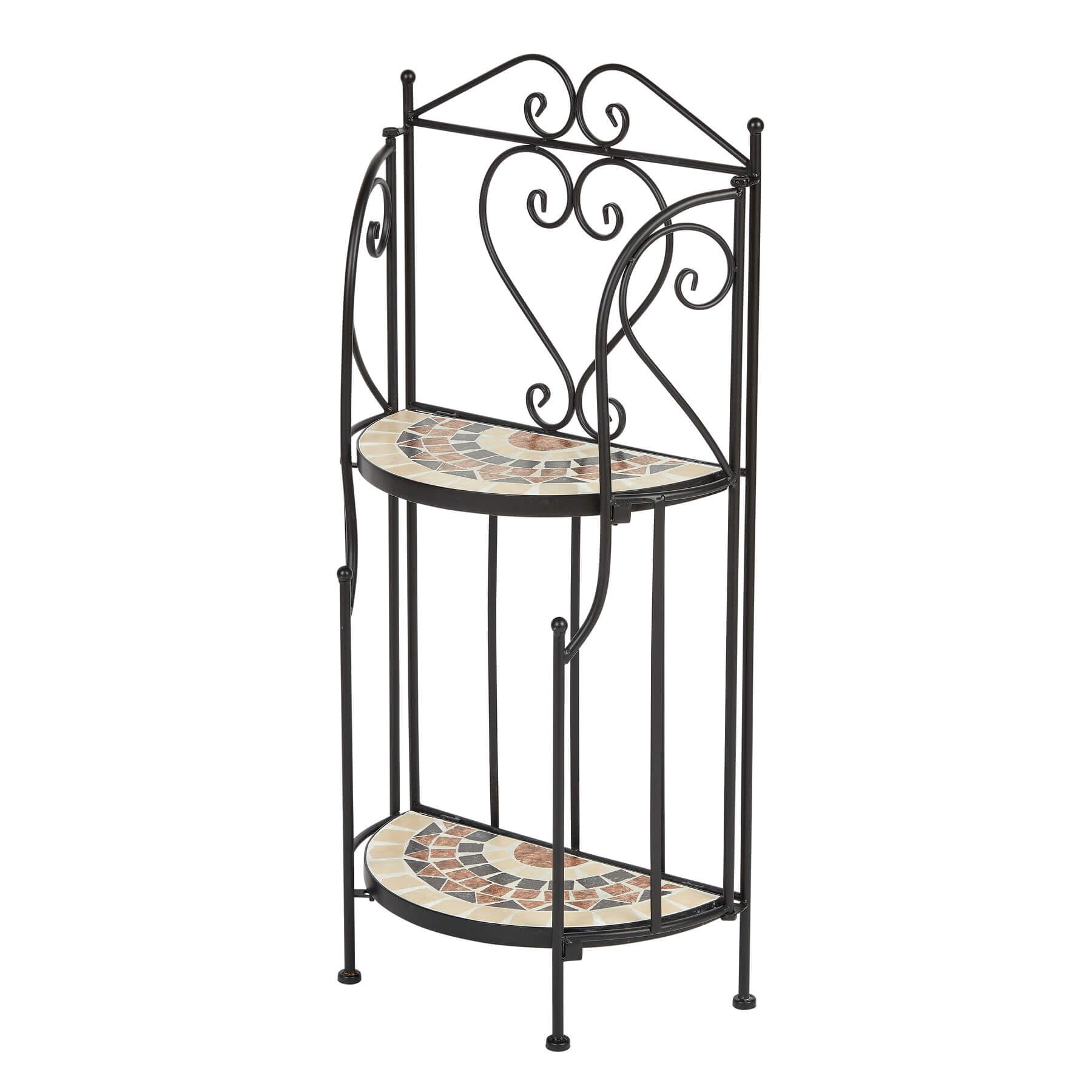 Home Source Sunflower Mosaic Garden Plant Stand, Metal, Black