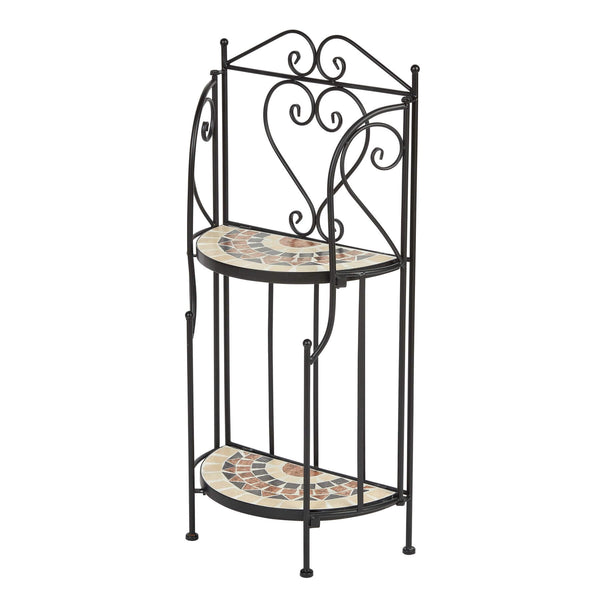 Home Source Sunflower Mosaic Garden Plant Stand, Metal, Black