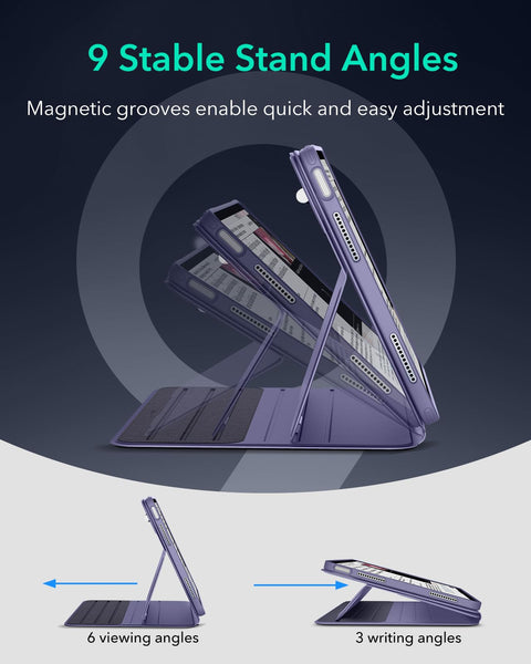 ESR for iPad Pro 12.9 Case (6th/5th Generation, 2022/2021), Removable Magnetic Cover, Adjustable Portrait/Landscape Stand with Raised Display View, 9 Standing Angles, Shift Series, Black