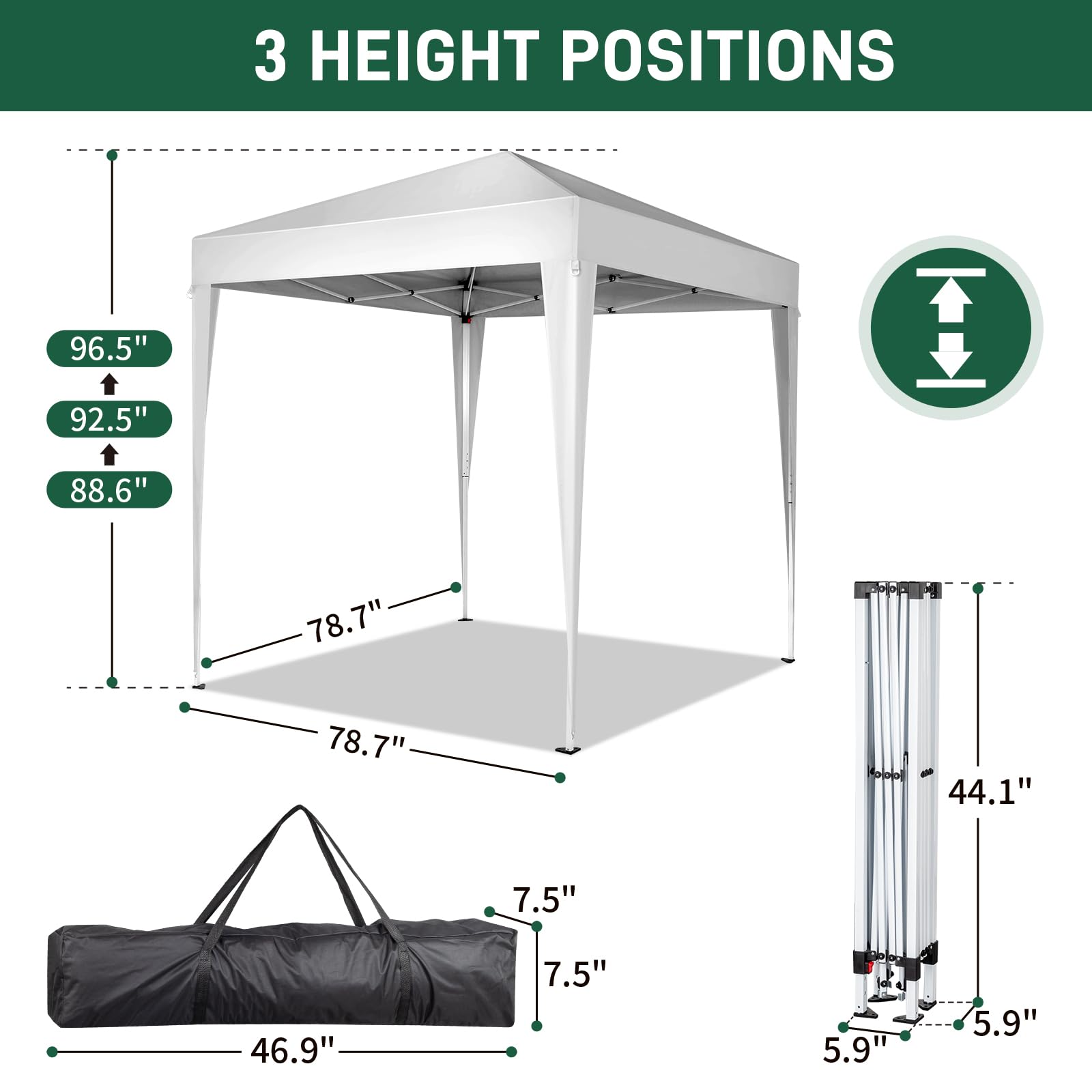 Outopee 3m x 3m Ez Pop Up Canopy Tent with 4 SideWalls, Outdoor Gazebo Portable Instant Canopy for Commercial Events, Party, Backyard BBQ, Camping, Blue
