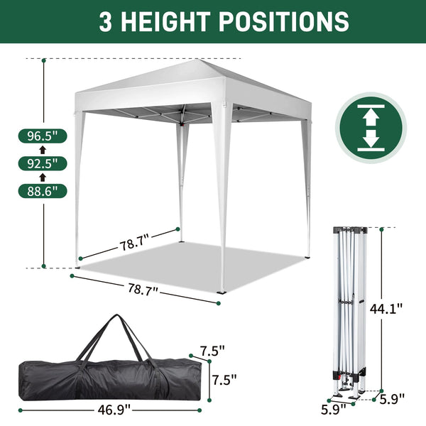 Outopee 3m x 3m Ez Pop Up Canopy Tent with 4 SideWalls, Outdoor Gazebo Portable Instant Canopy for Commercial Events, Party, Backyard BBQ, Camping, Blue