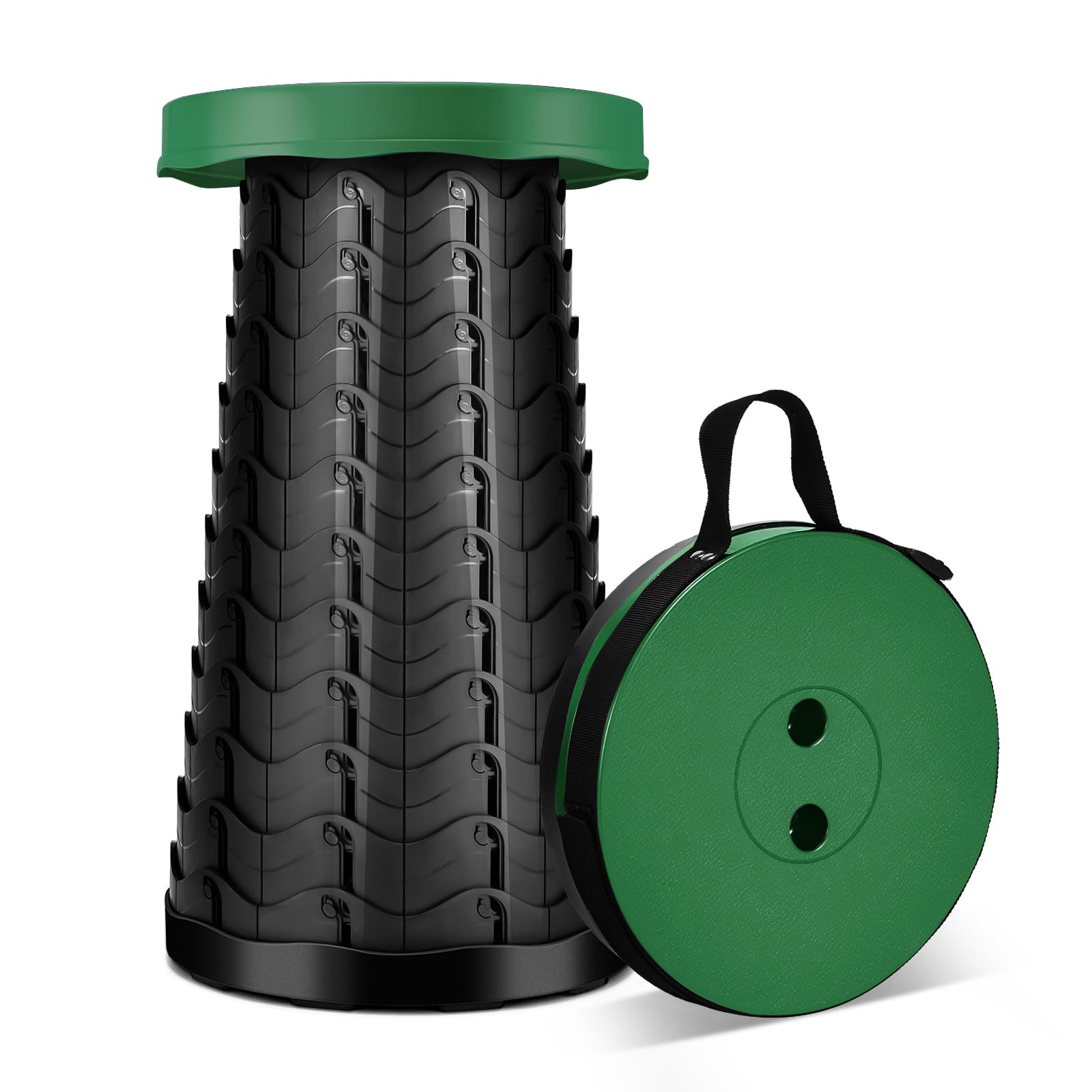 LUXJET Portable Folding Stool Lightweight Yet More Sturdy with Load Capacity 180KG, Retractable Plastic Foldable Collapsible Stool for Camping Fishing Hiking BBQ Outdoors Indoors Kitchen