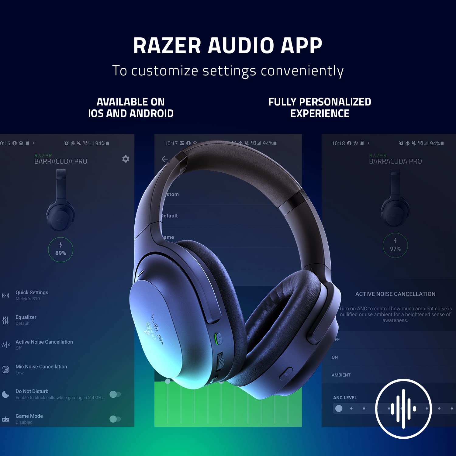Razer Barracuda X - Wireless Multi-platform Gaming and Mobile Headset (SmartSwitch Dual Wireless, Ergonomic Design, TriForce 40 mm, Cardioid Mic, On-Headset Controls, 50h Battery USB-C) Black