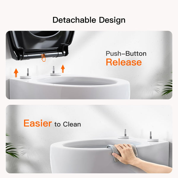 Pipishell Soft Close Toilet Seat, Toilet Seat with Quick Release for Easy Clean, Simple Top Fixing, Standard Toilet Seats White with Adjustable Hinges, O Shape