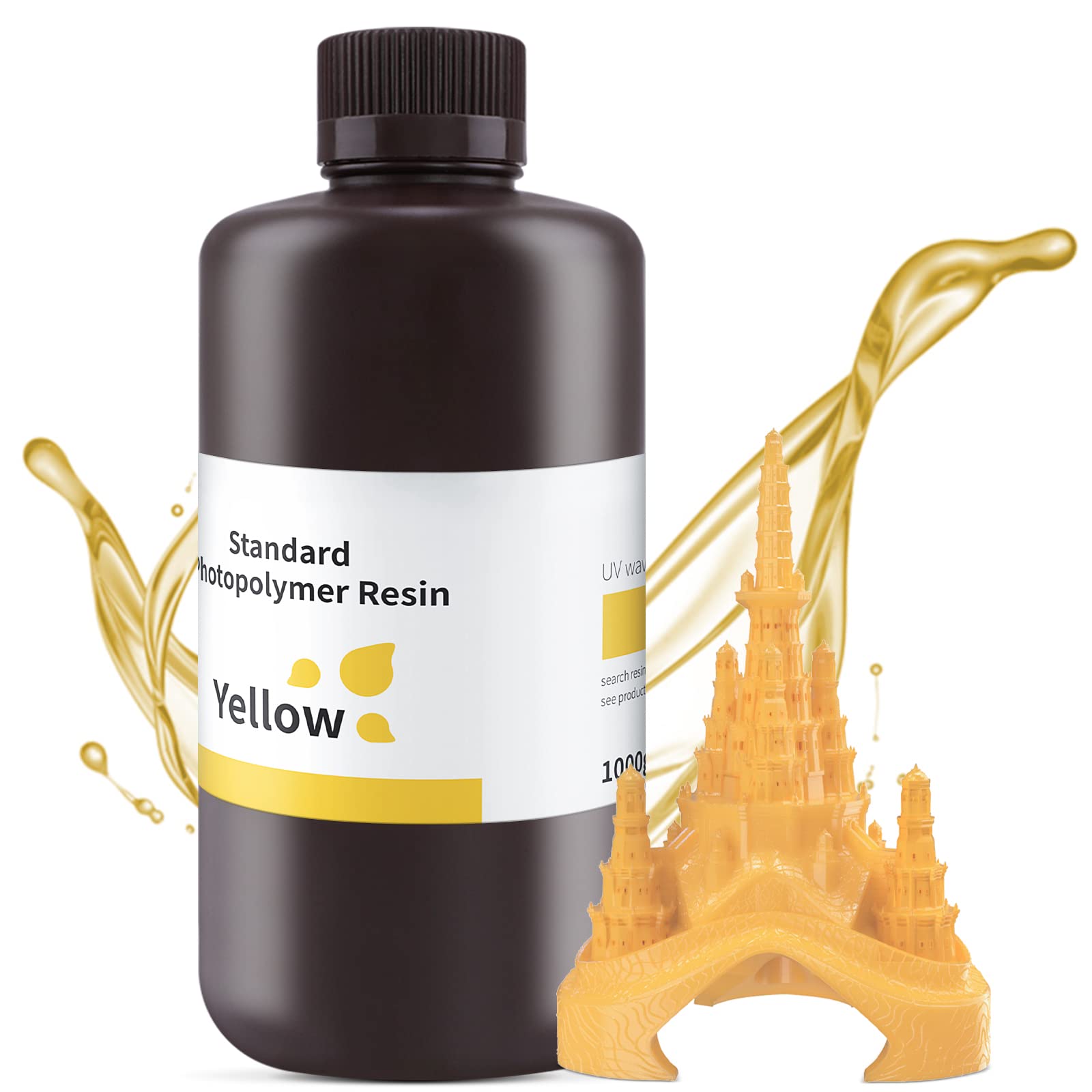 ELEGOO 8K 3D Printer Resin, Standard Photopolymer Resin 405nm UV-Curing Resin, Best for 8K/9K/12K/14K/16K LCD 3D Printer Space Grey 1000G