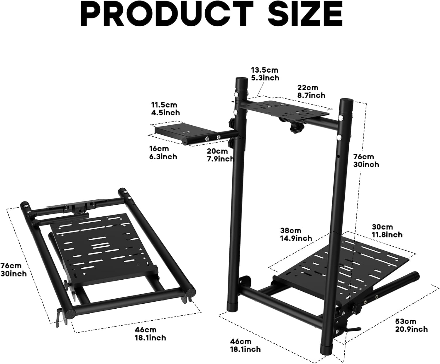 DIWANGUS UK Steering Wheel Stand Foldable, Racing Wheel Stand with Adjustable Angle, Gaming Wheel Stand Fit for Logitech G29/G923/G920, for Thrustmaster T300/T248 PS5 PS4 XBOX(Stand ONLY)