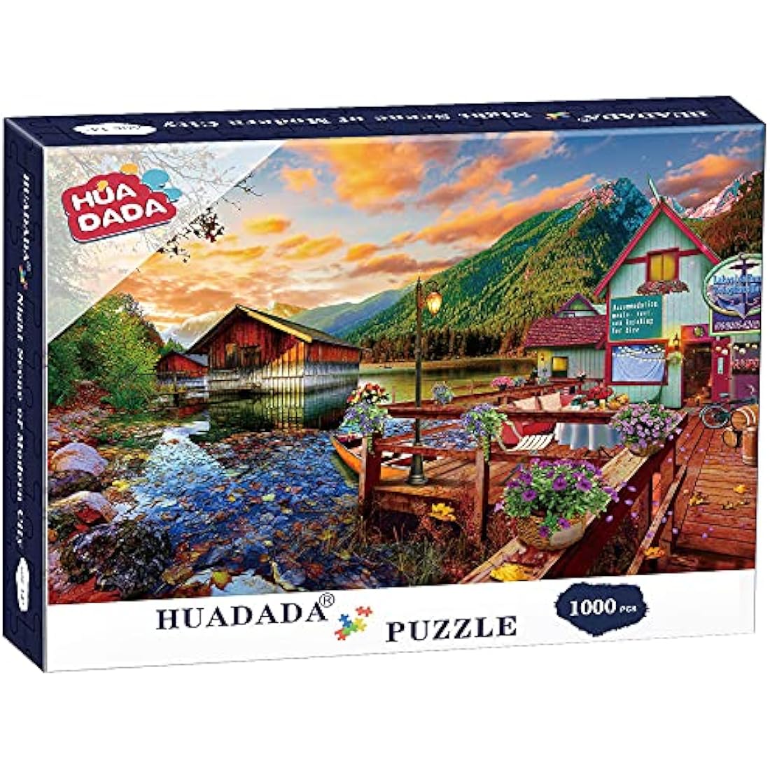 HUADADA Jigsaw Puzzles for Adults 1000 Puzzles for Adult 1000 Pieces Puzzle 1000 Pieces Jigsaw Puzzle（canoe lake）