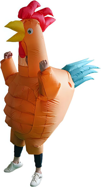 RHYTHMARTS Adult Inflatable Chicken Costume Blow up Chicken Costumes for Adult Rooster Inflatable Costumes Fancy Dress Party Halloween Christmas
