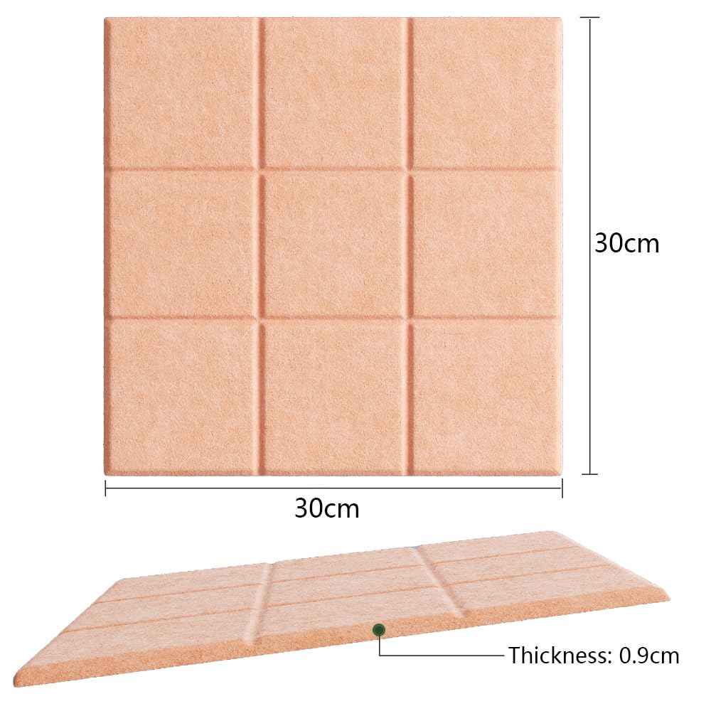 Uoisaiko Large 30x30cm Felt Board Tiles with 30 Pins, Pack of 6 Bulletin Board Notice Boards for Home Office Kitchen, Self Adhesive Pin Board Wall Tiles for Photos Memos